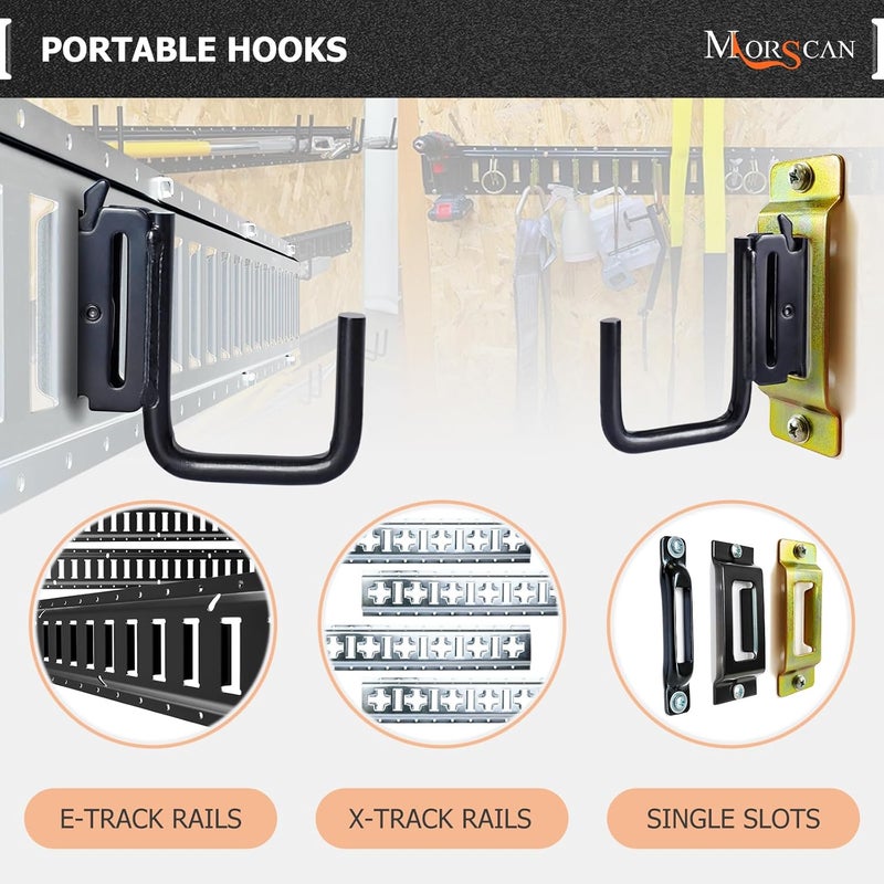 MorScan 10 Pack 2" E Track J Hooks Heavy Duty Black Steel E-Track Tie Down Accessories for Box Truck, Enclosed Trailer, Garage, Vans, Warehouse, Workshop - Image 4